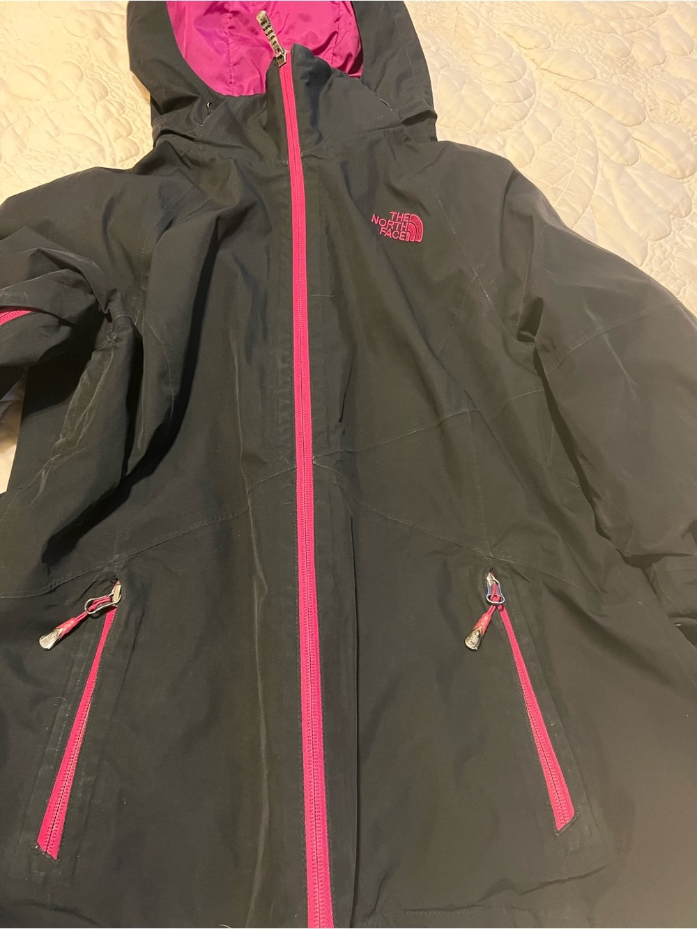 The North Face Black Ski Jacket with Pink Accents
